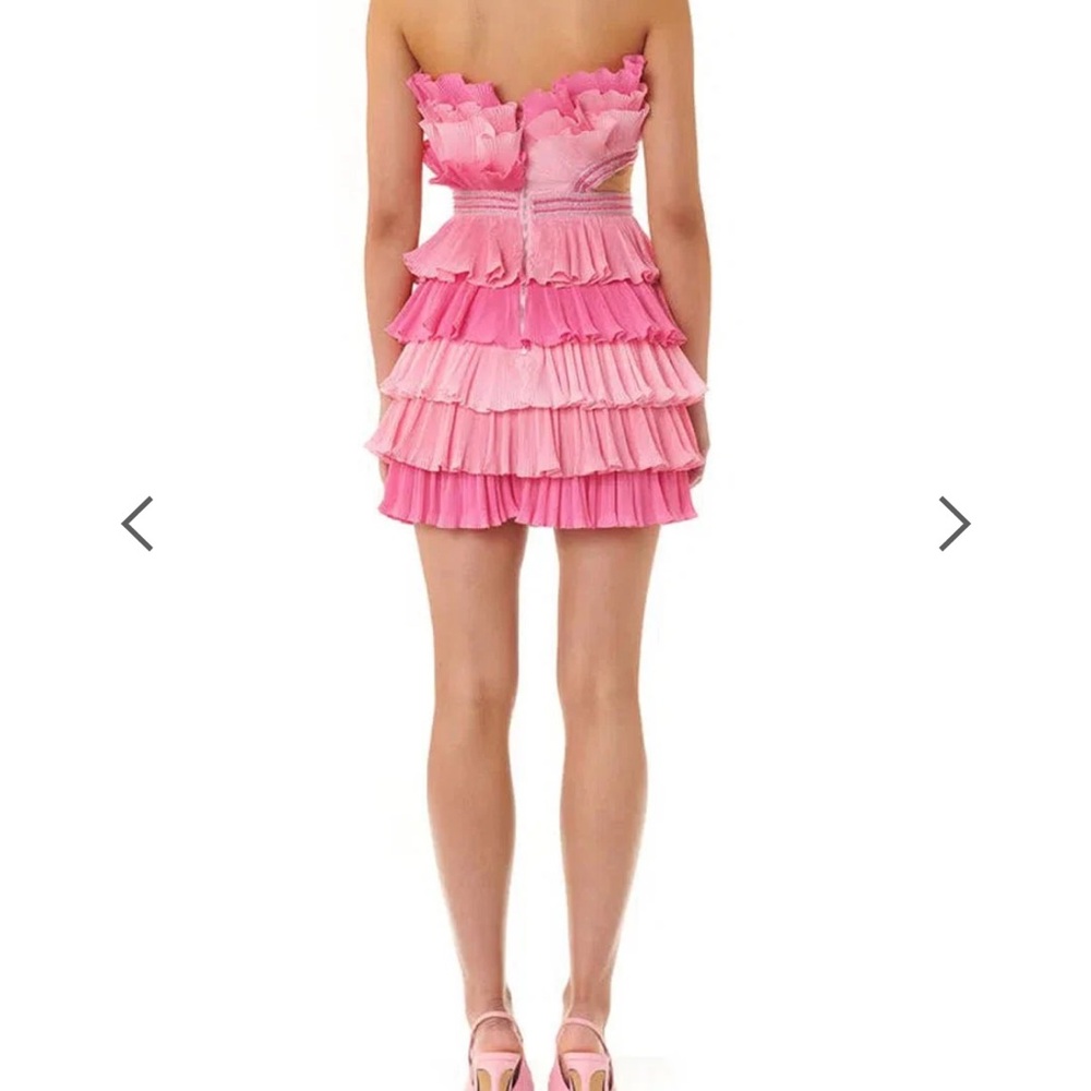 Tiered Ruffle Mini Dress - Pink - Picture 3 of 5